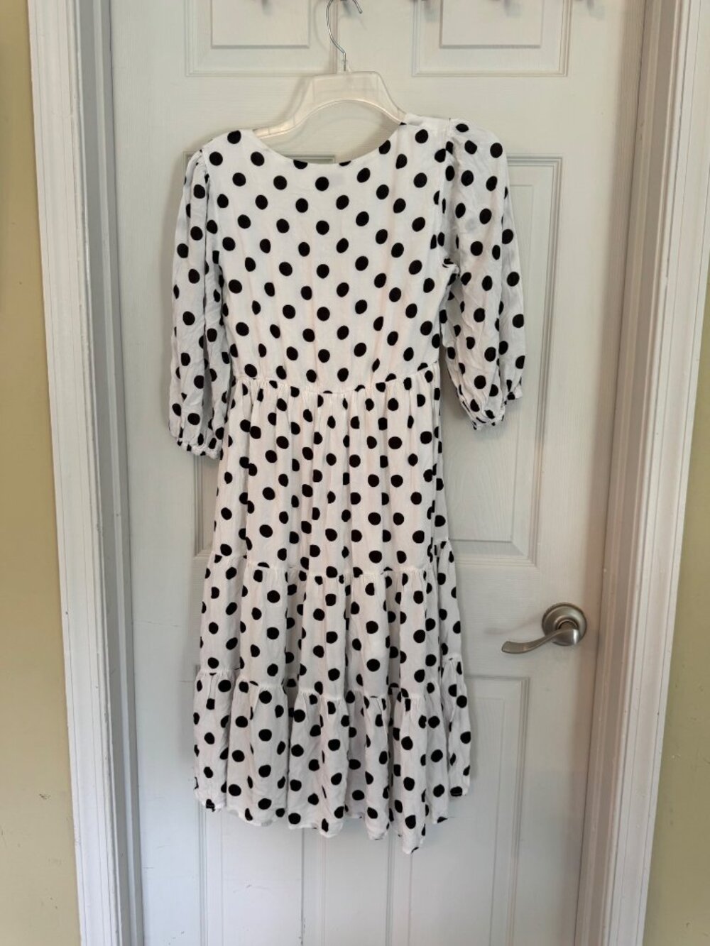 Petal + Pup Short Sleeve V-neck Polka Dot Mini Dress Size 4 - Picture 7 of 7